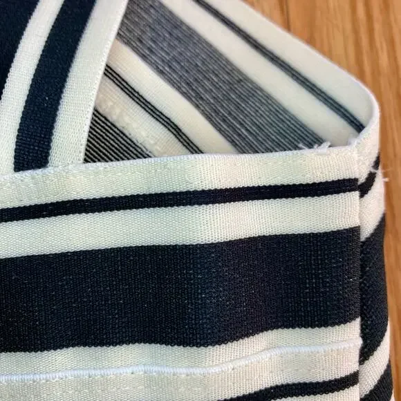 Anthropologie Maeve Black White Crosswise Stripe Fit & Flare Mini Dress Womens 6 - Picture 10 of 15